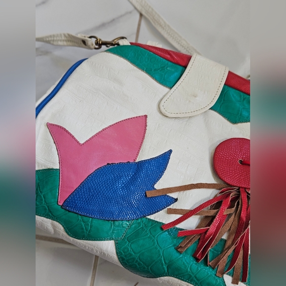 80's vintage Patchwork shoulder bag - Picture 4 of 5